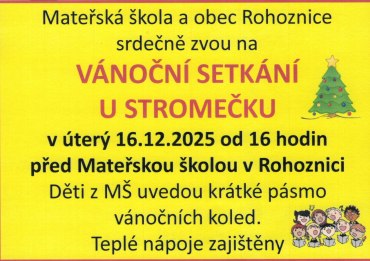 Vánoční setkání v Rohoznici v úterý 16.12.2025