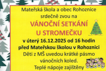 Vánoční setkání v Rohoznici v úterý 16.12.2025
