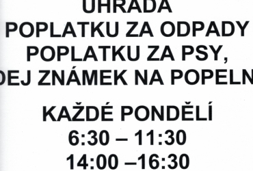 Poplatky za vyvážení odpadu a poplatky ze psů