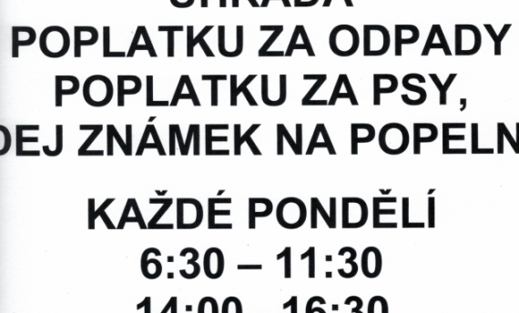 Poplatky za vyvážení odpadu a poplatky ze psů