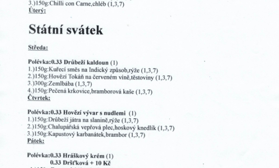 RESTAURACE - týdenní menu RESTAURACE - týdenní menu