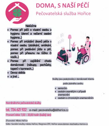 Nabídka pečovatelské služby v Hořice