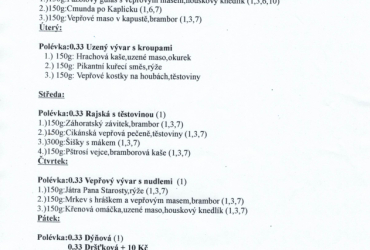 RESTAURACE - týdenní menu