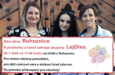 Den obce Rohoznice 26.7.2025 od 17:00 hodin