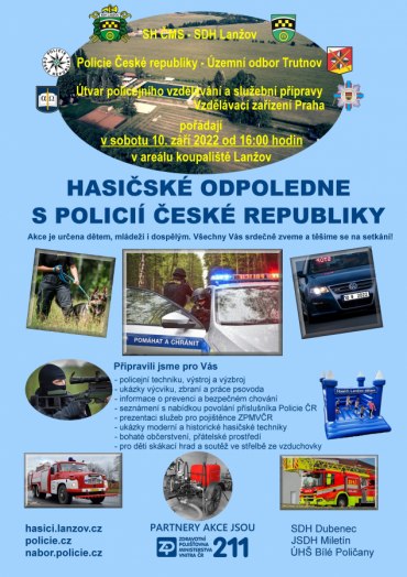 Hasičské odpoledne s Policií ČR Lanžov 10.9.
