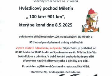 Hvězdicový pochod Miletín 8.5.2025
