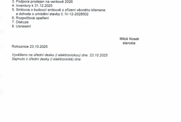 Veřejné zasedání zastupitelstva obce