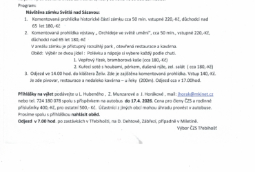Jarní výlet 29.4.2026