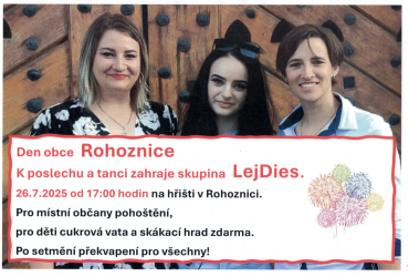Den obce Rohoznice 26.7.2025 od 17 hodin