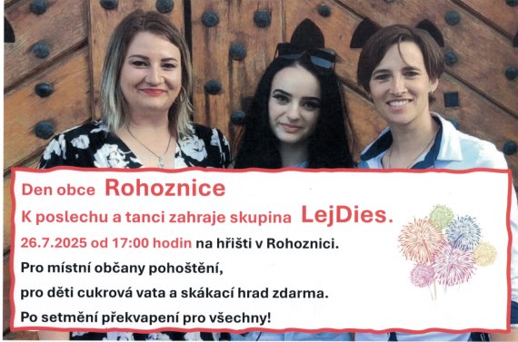 Den obce Rohoznice 26.7.2025 od 17 hodin