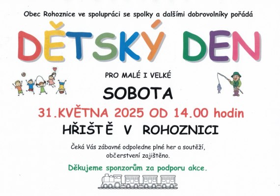 DĚTSKÝ DEN V ROHOZNICI 31.5.2025