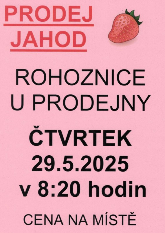 PRODEJ JAHOD