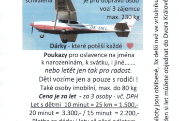 OKRUŽNÍ LETY Z TŘEBIHOŠTĚ